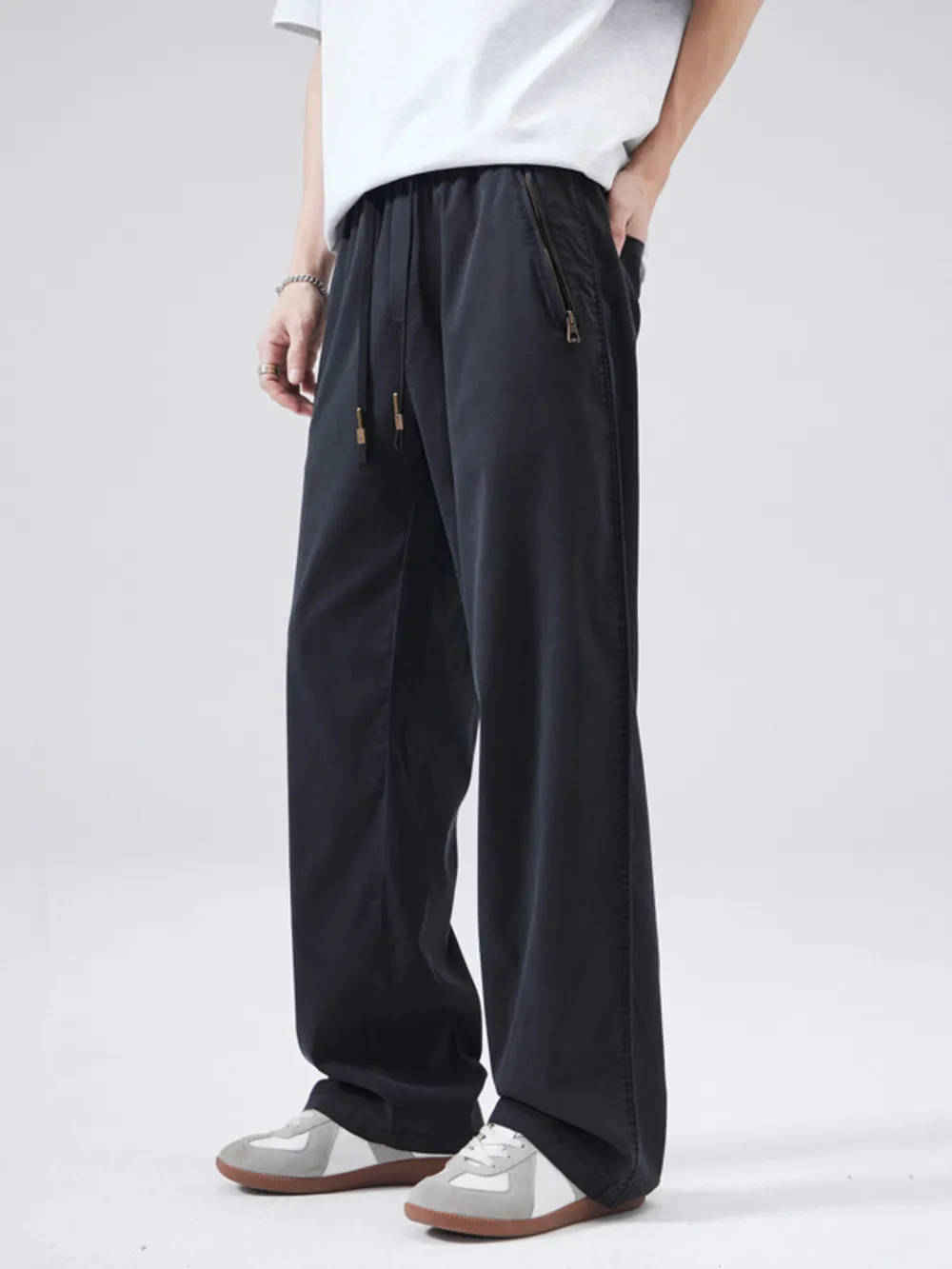 Men's Full Size Drawstring Wide Leg Pants Plus Size, image 4