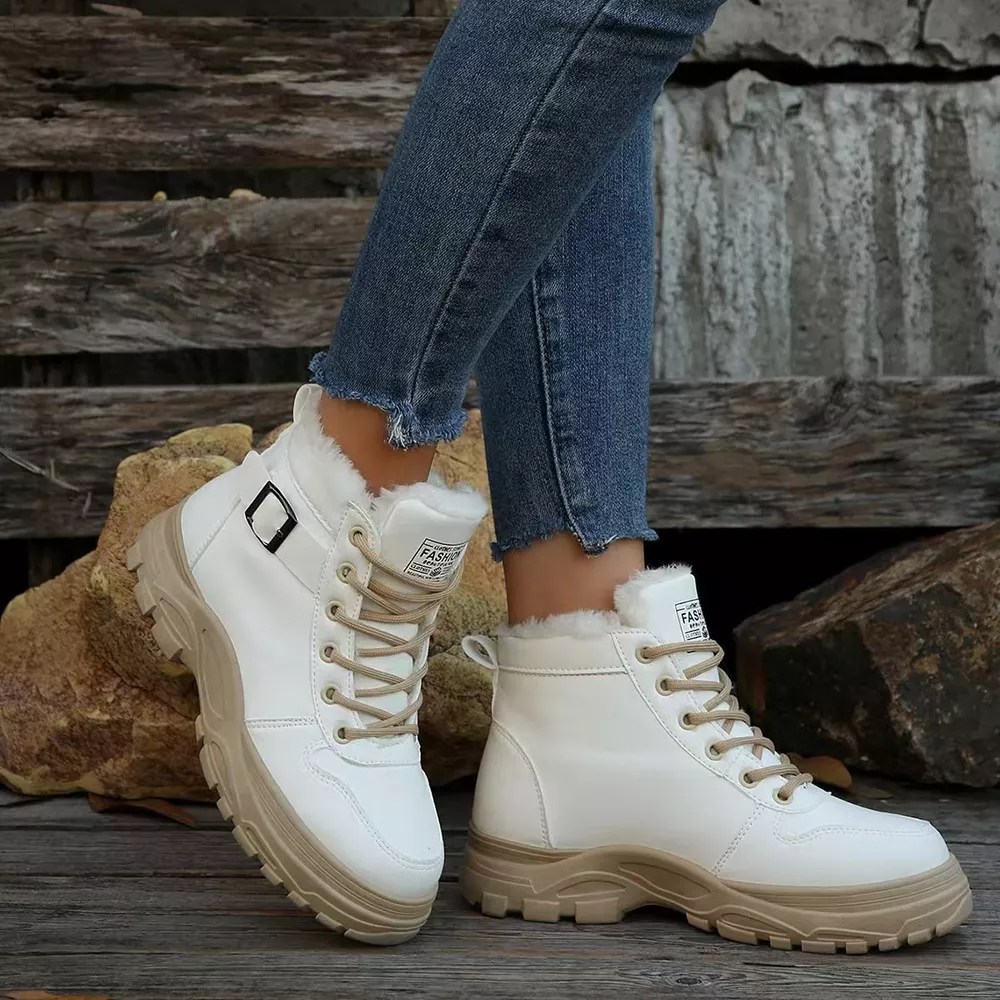 Lace-Up Ankle Boots with Buckle Detail, image 4
