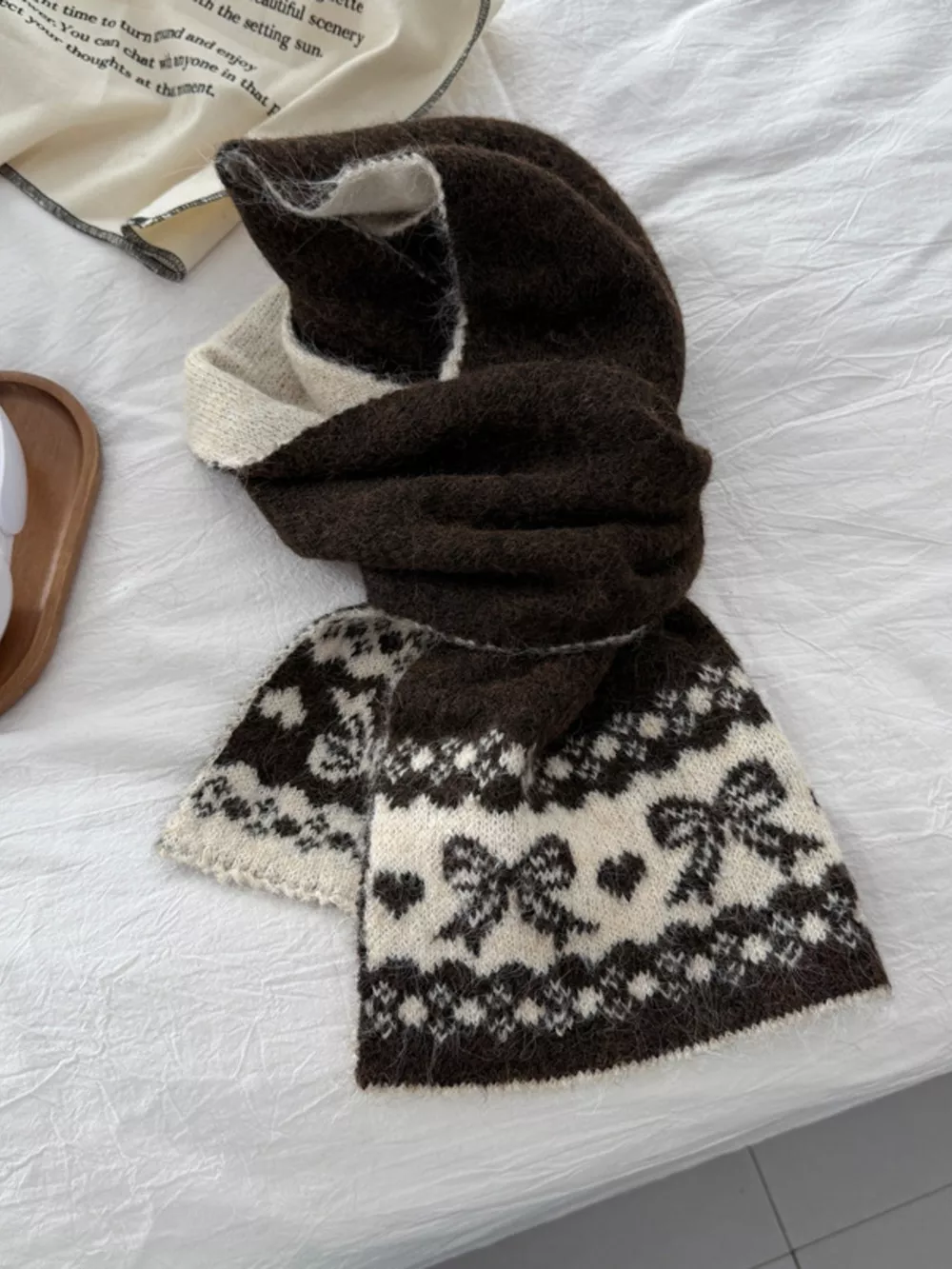 Warm Knitted Bowknot Scarf, image 3