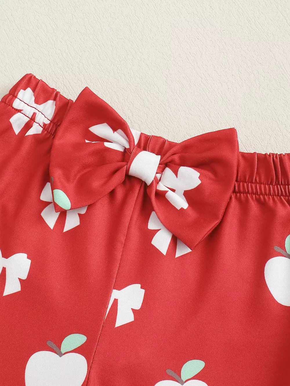Children's Ribbed Apple Bodysuit & Flare Pants Set with Headband, image 4