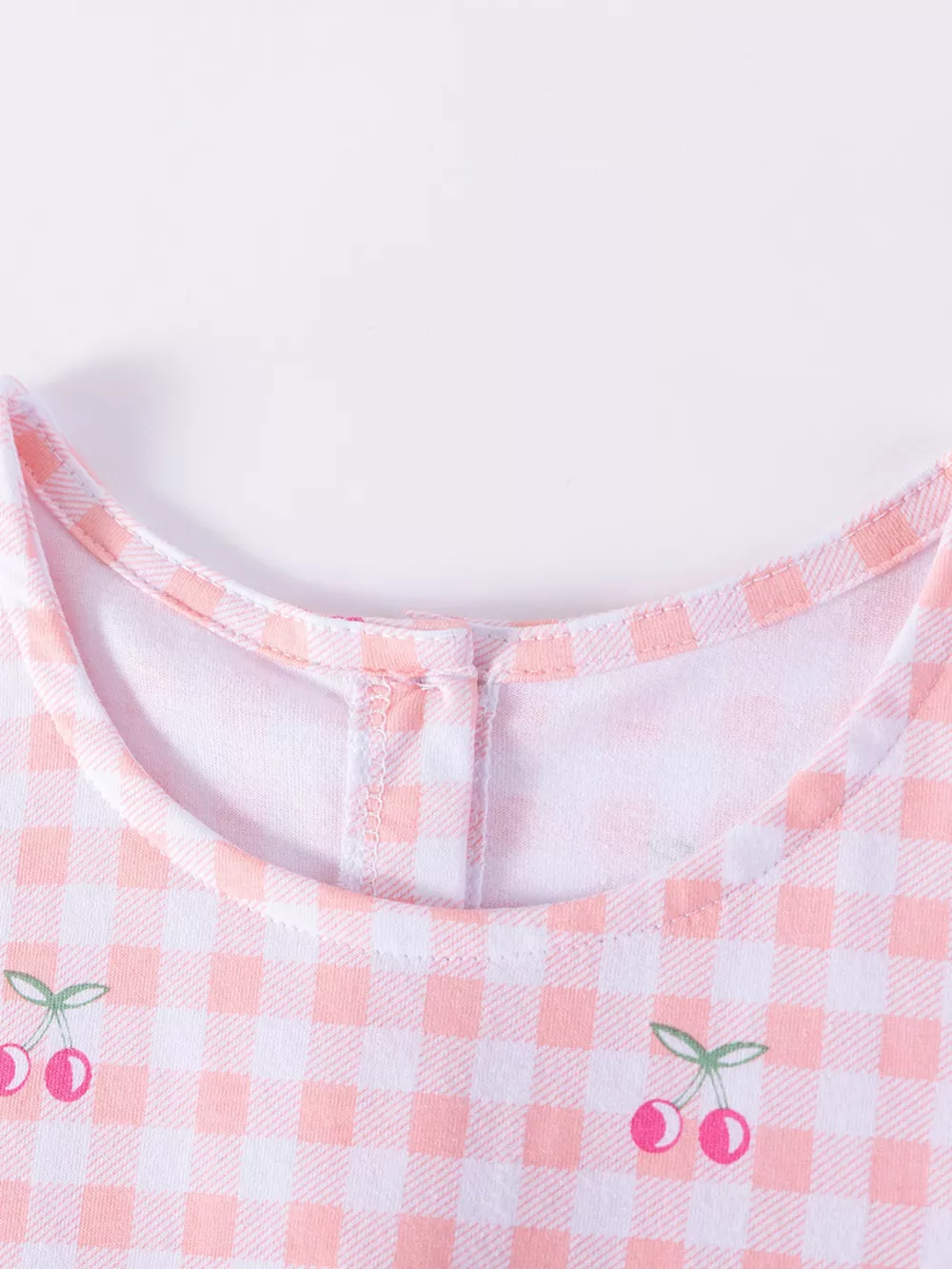 Children's Cherry Gingham Ruffle Sleeve Dress, image 3