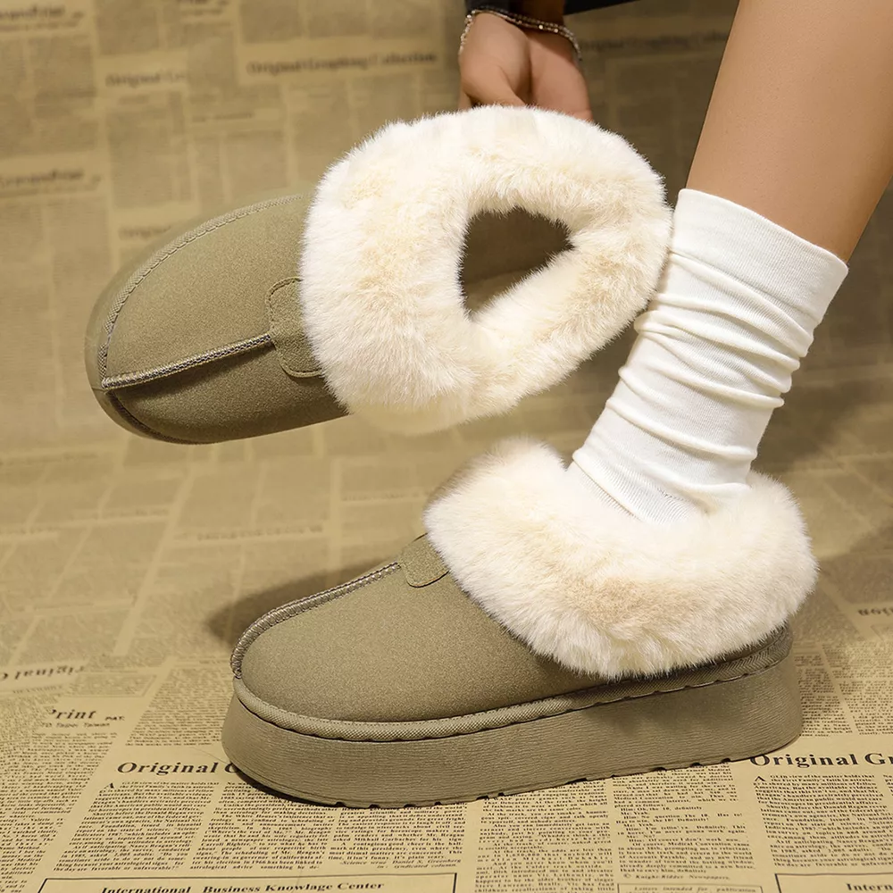 Fuzzy Platform Ankle Boots, image 4