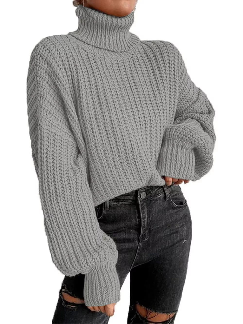 Chuny Knit Turtleneck Long Sleeve Sweater, image 2