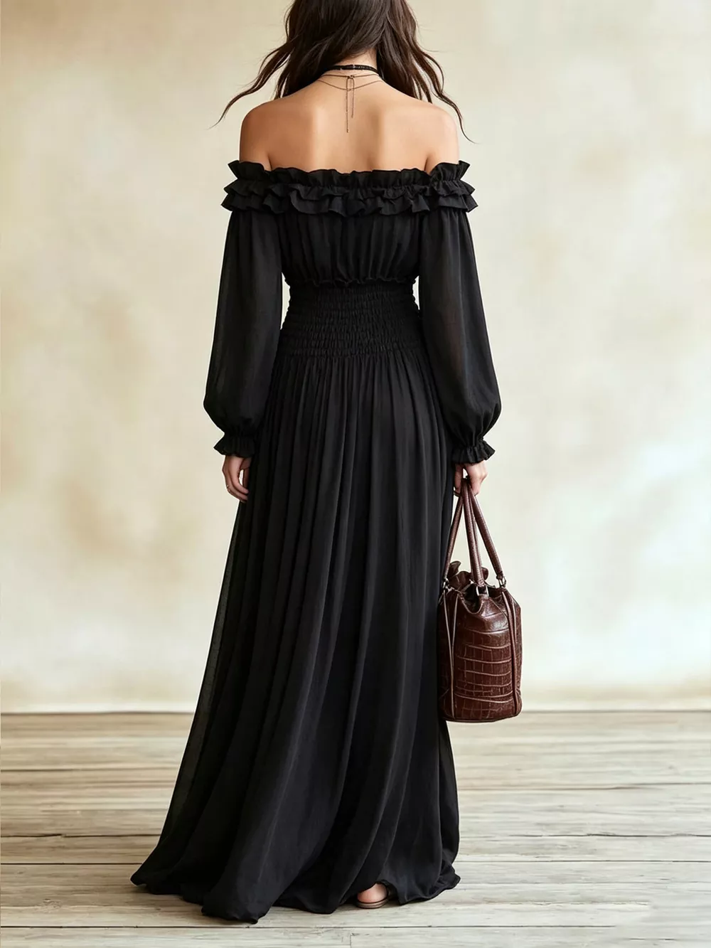 Full Size Off-Shoulder Ruffled Maxi Dress with Smocked Waist Plus Size, image 5