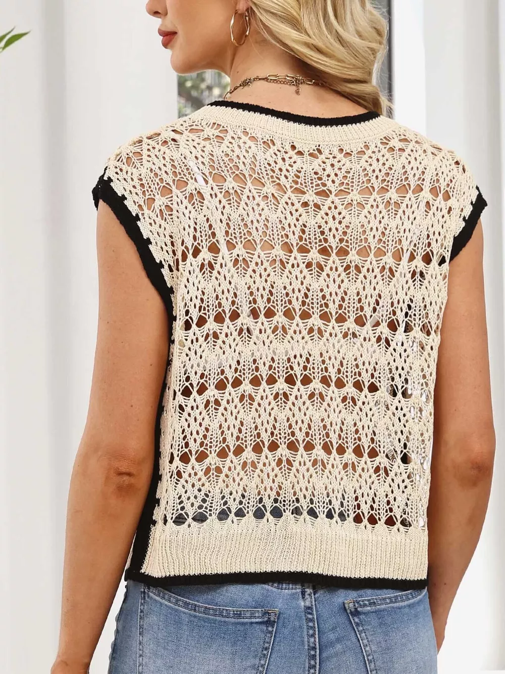 Round Neck Crochet Knit Cover Up, image 8