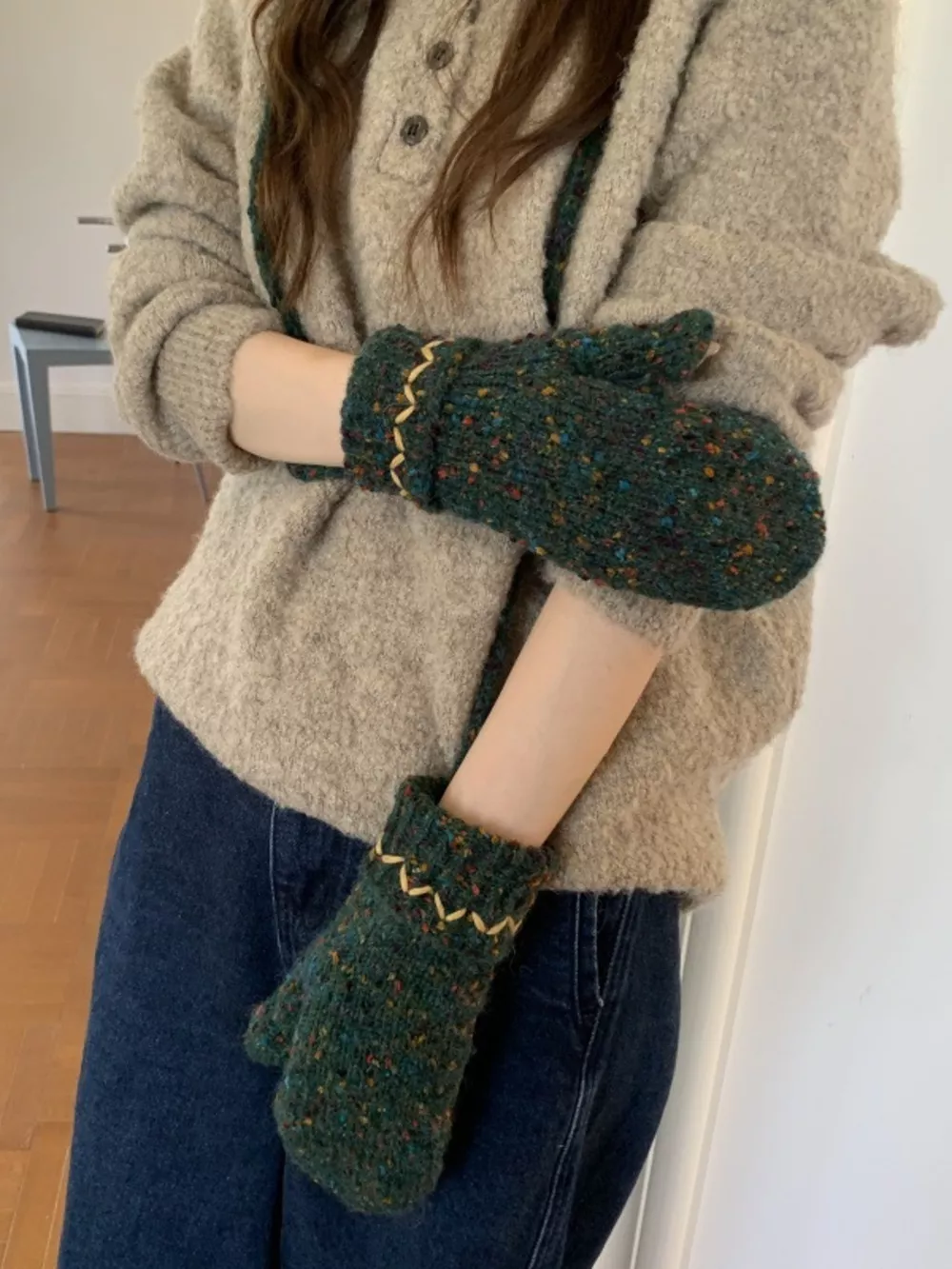 Textured Warm Mittens, image 2