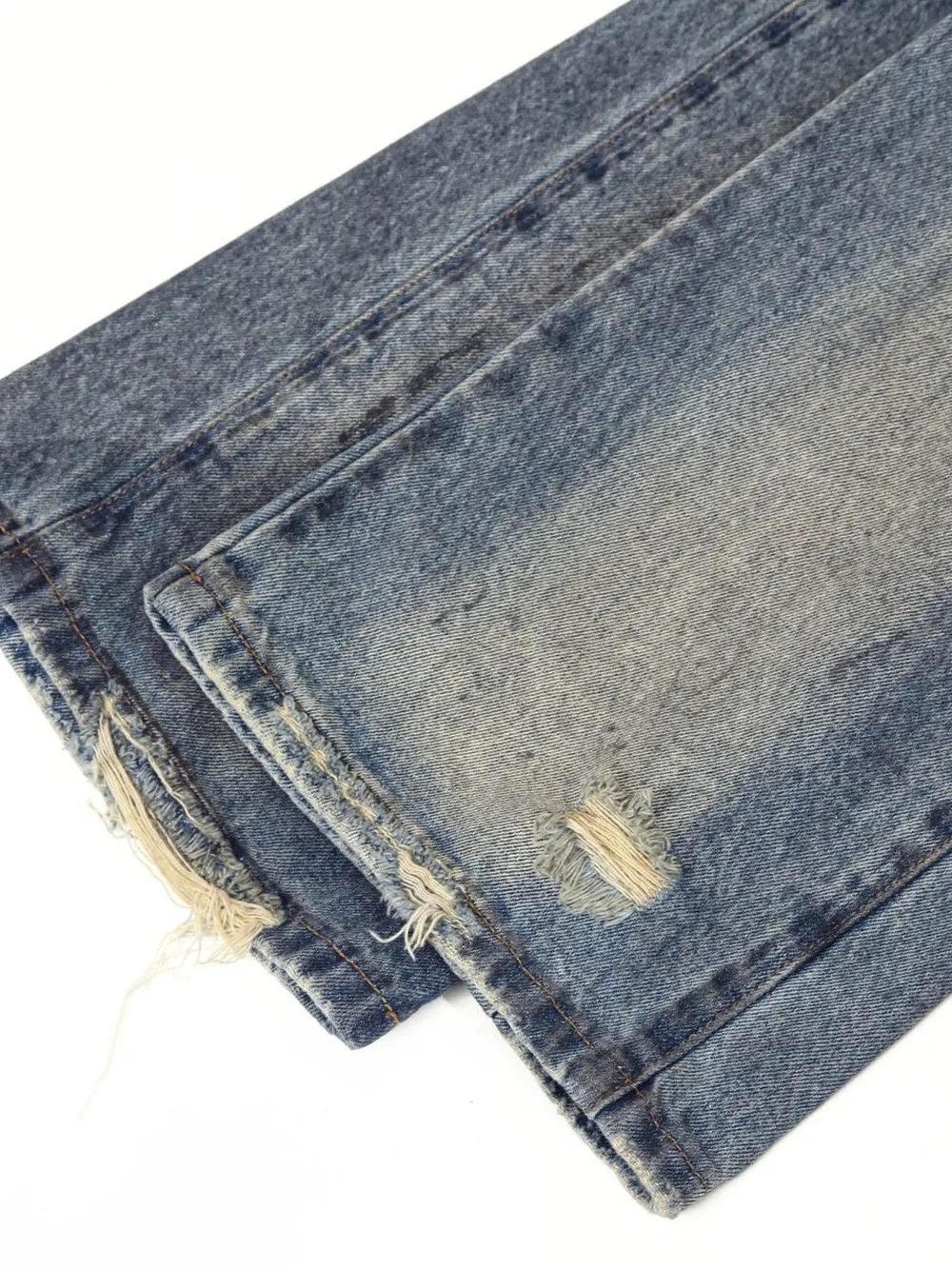 Men's Distressed Washed Straight Jeans, image 8
