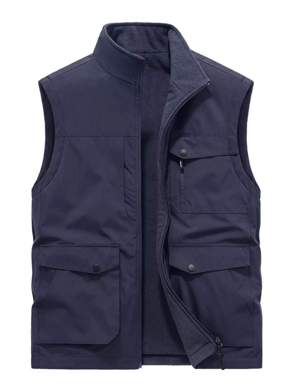 Men's Plus Size Zip Up Vest Coat, image 3