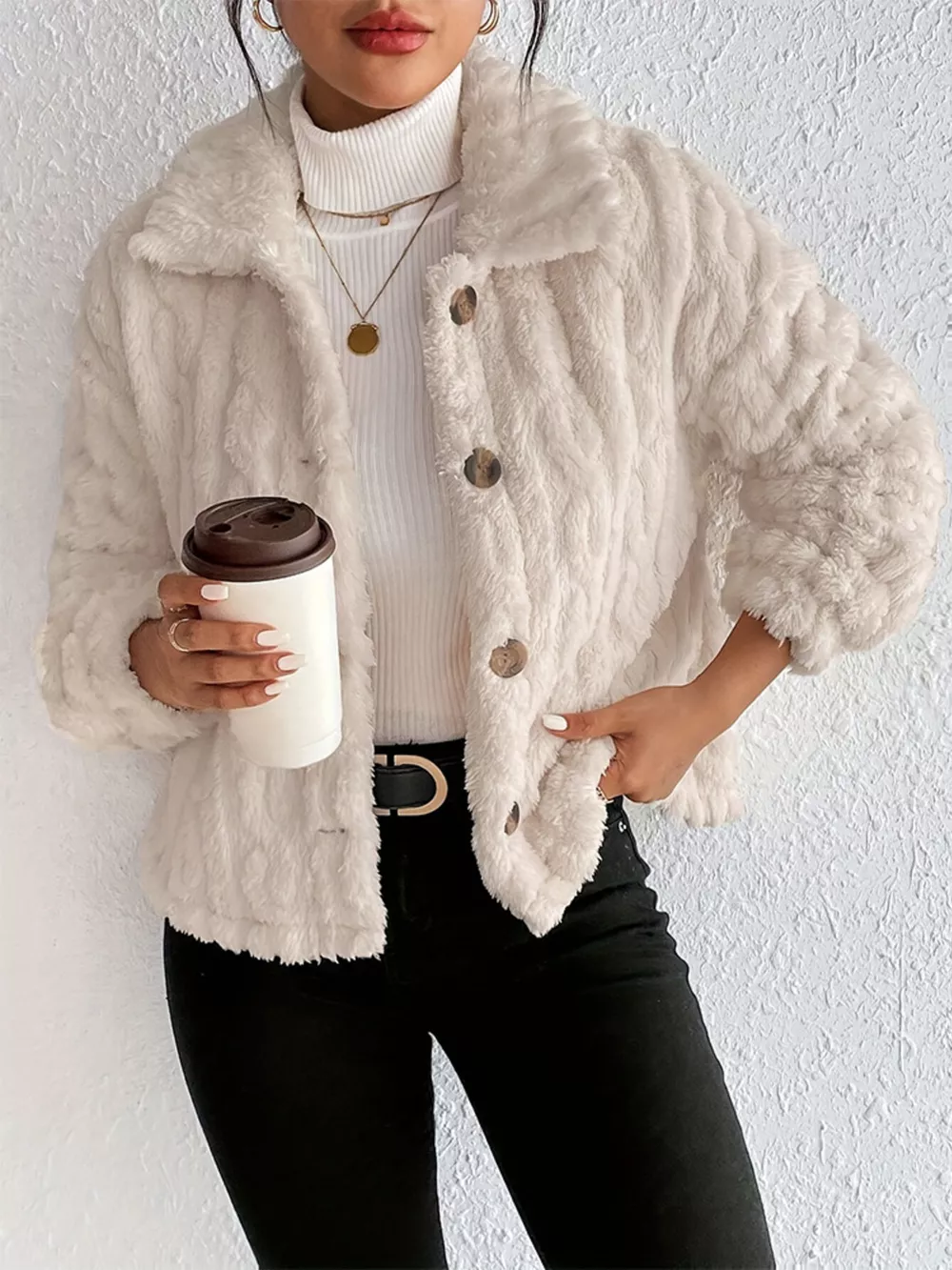 Cozy Fleece Button-Up Outerwear, image 8