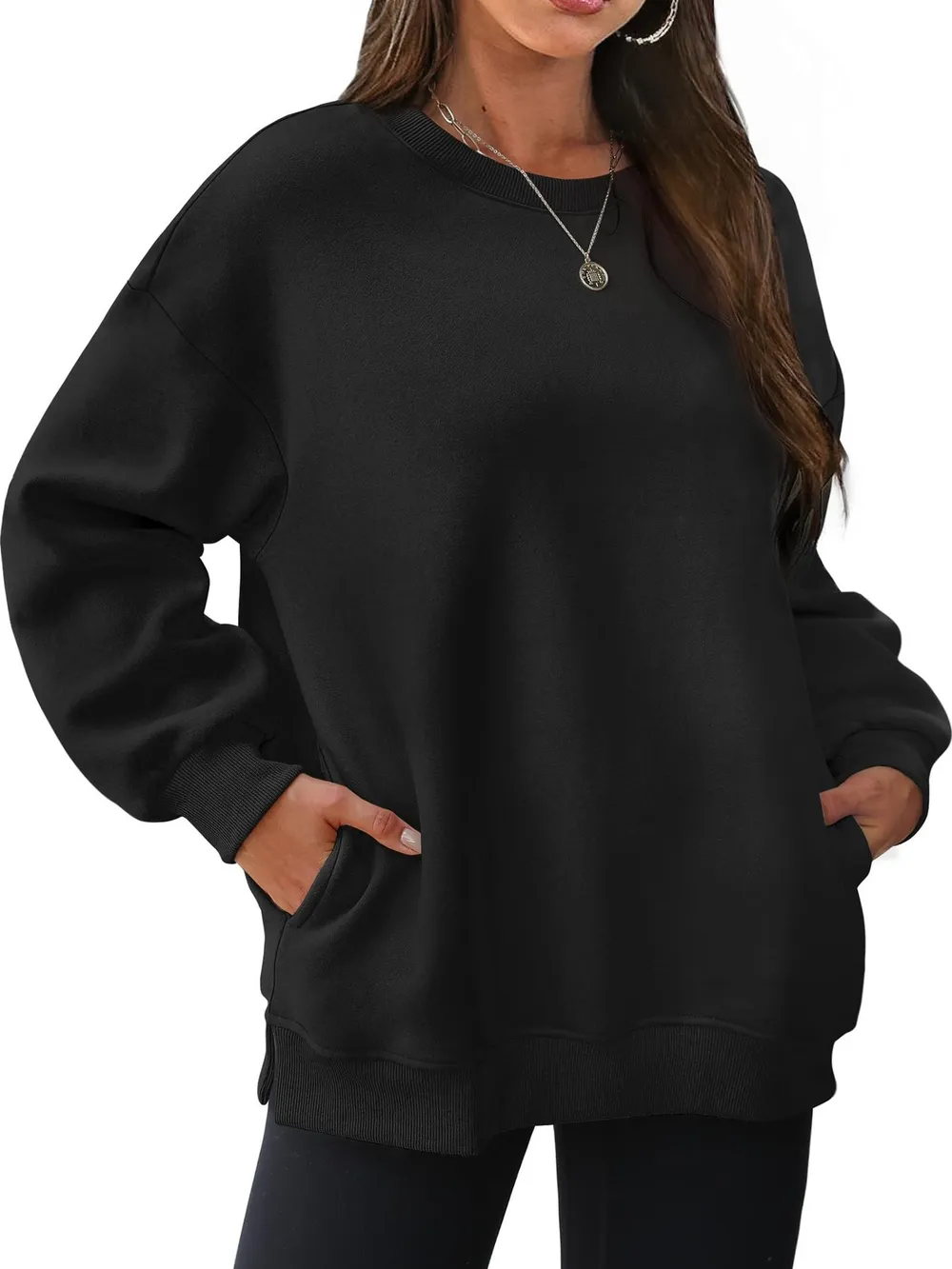 Oversized Long Sleeve Crewneck Sweatshirt, image 14