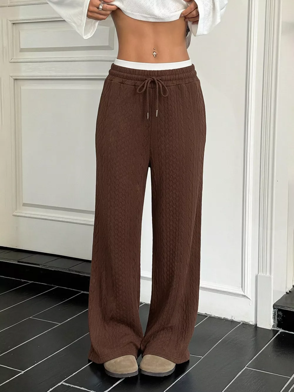 Drawstring Wide Leg Pants, image 3