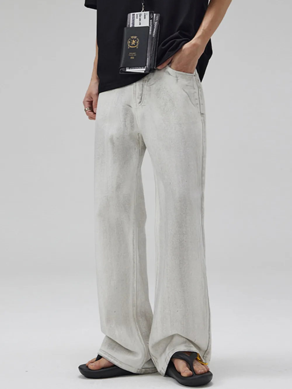 Men's Full Size Wash Wide Leg Jeans Plus Size, image 4