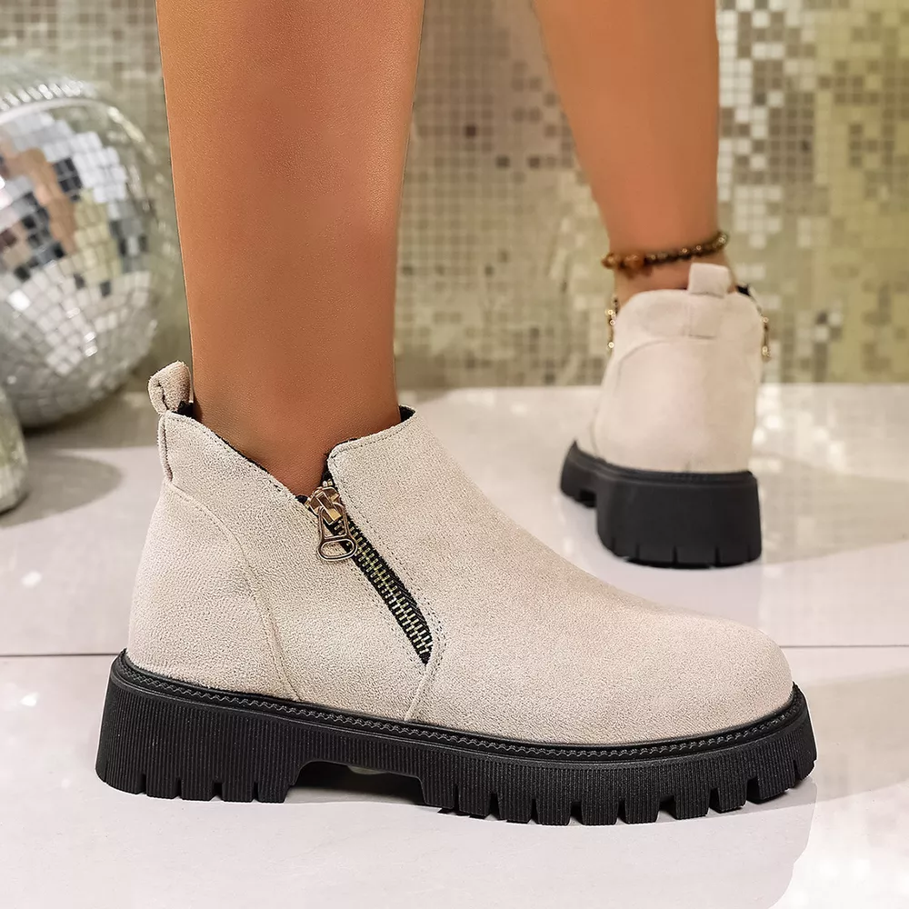 Round Toe Side Zip Ankle Boots, image 15