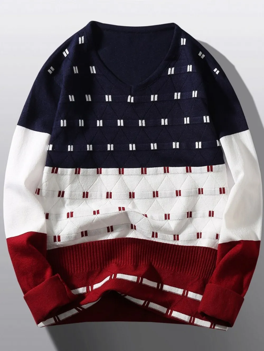 Men's V-Neck Long Sleeve Sweater, image 2