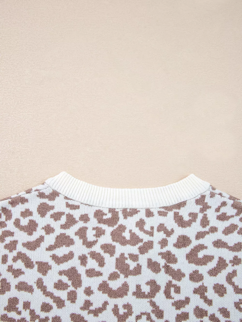 Leopard Drop Shoulder Chunky Knitted Cardigan, image 13