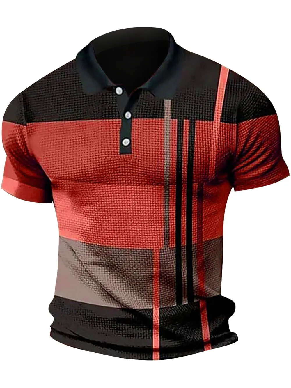 Men's Full Size Color Block Short Sleeve Polo Shirt Plus Size, image 5