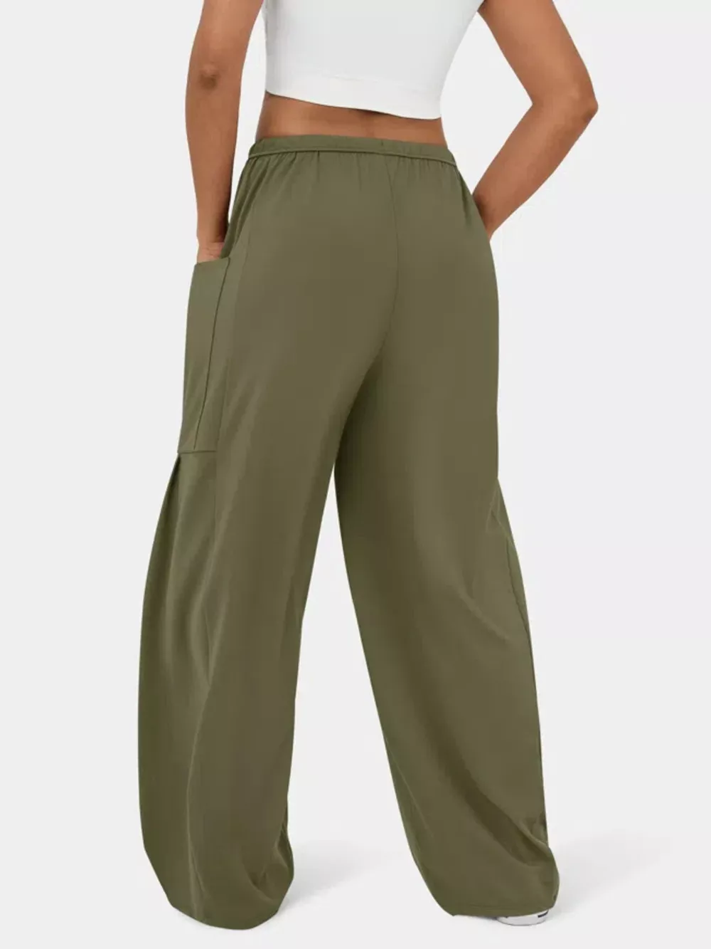 High-Waisted Drawstring Wide-Leg Pants, image 6