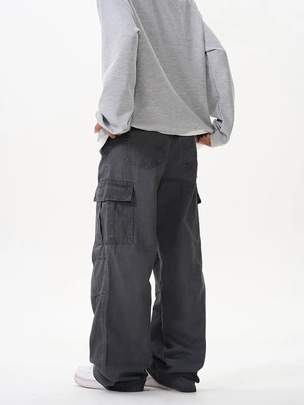 Men's Wide Leg Cargo Pants, image 8