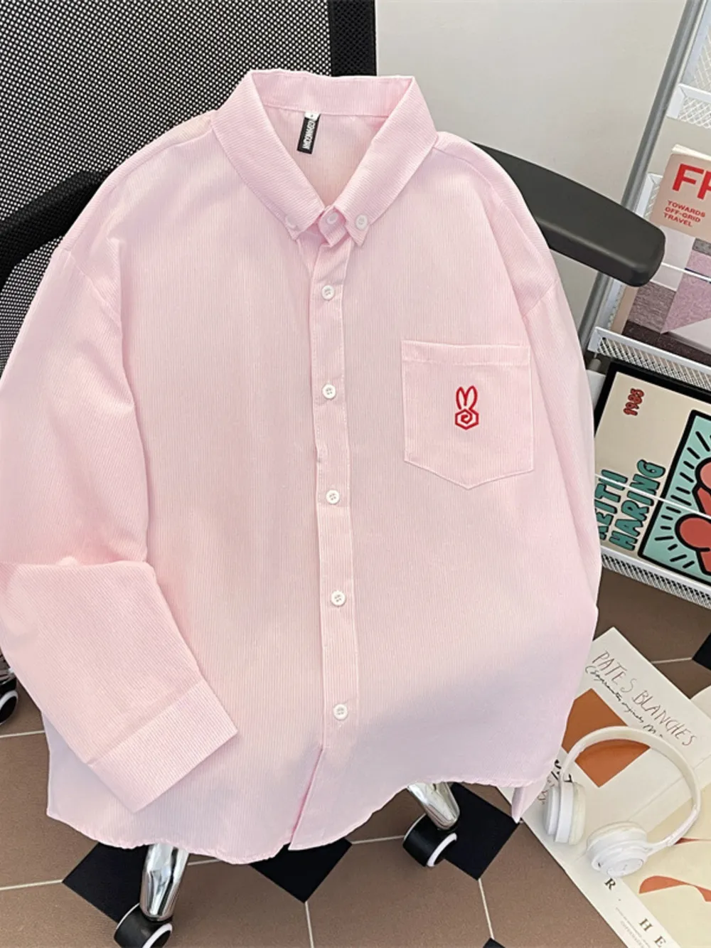 Men's Plus Size Button Up Long Sleeve Shirt, image 5