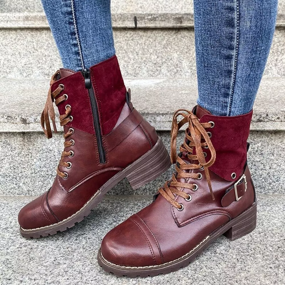Lace-Up Block Heels Boots, image 4