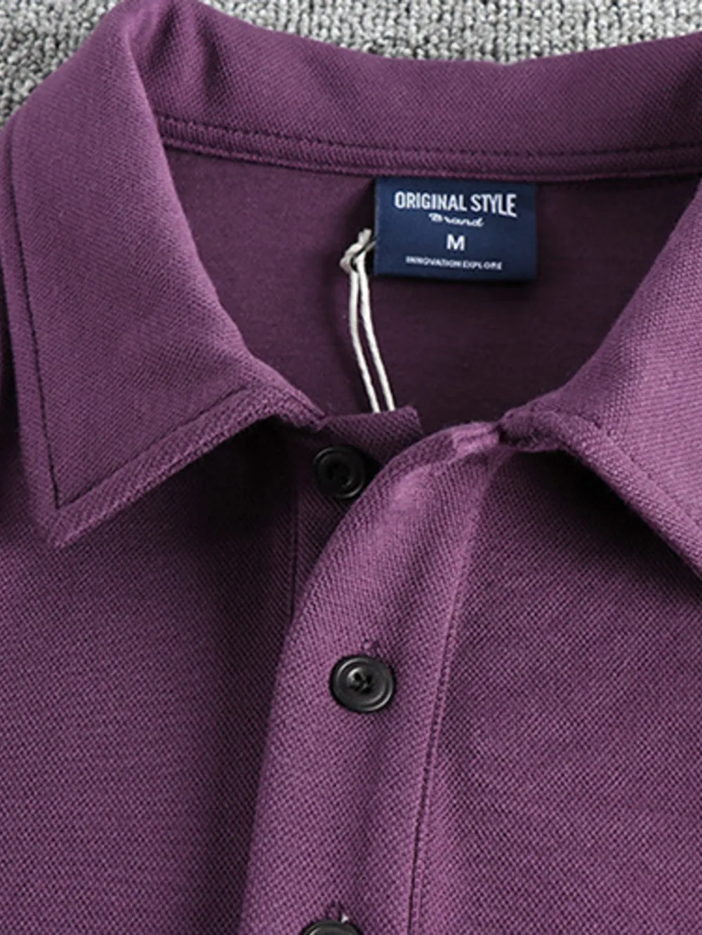 Men's Plus Size Button Detail Short Sleeve Polo, image 6