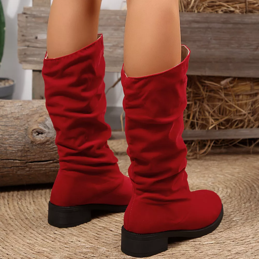 Round Toe Block Heels Boots, image 14