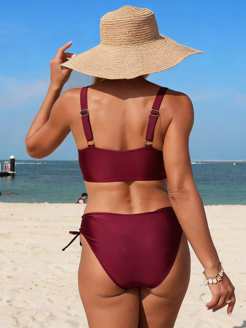 Palm Tree Cutout Lace-Up Swim Set, image 12