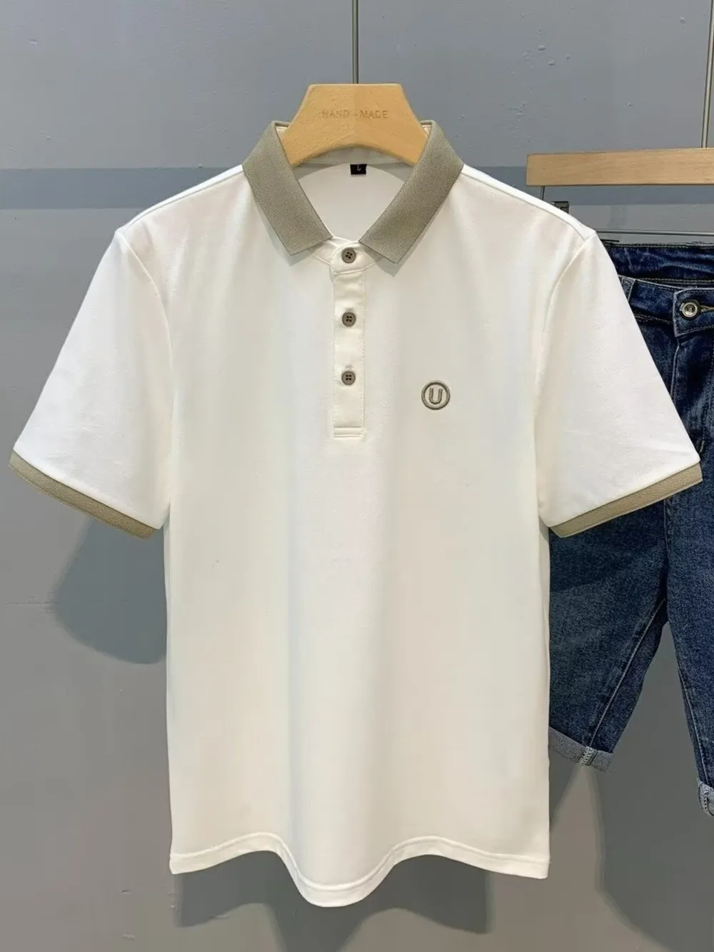 Men's Classic Contrast Short Sleeve Collar Polo Shirt, image 4