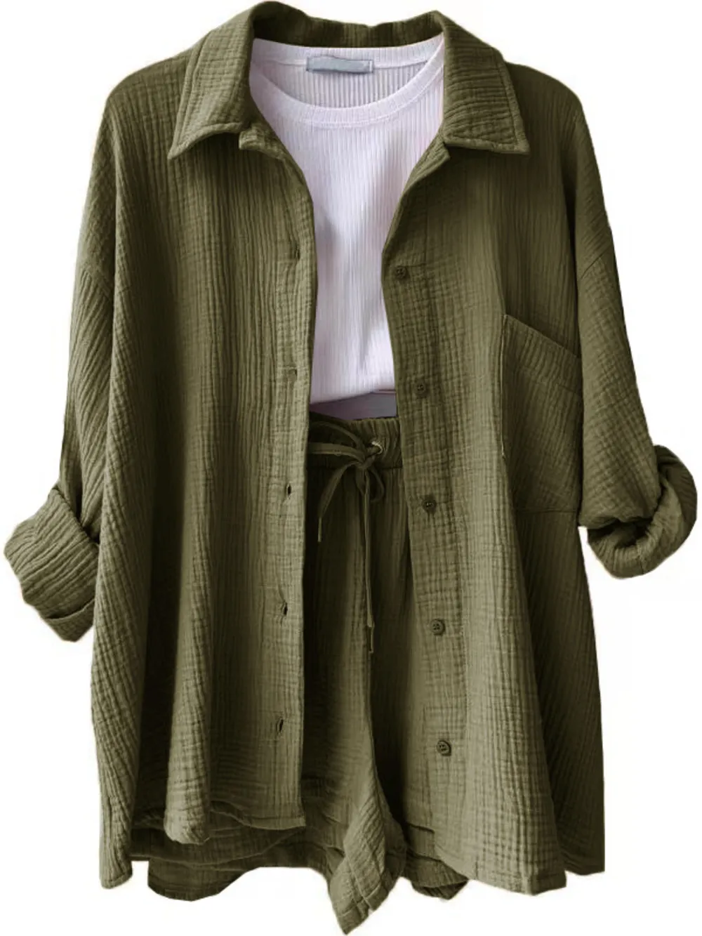 Button Up Shirt and Shorts Set, image 26