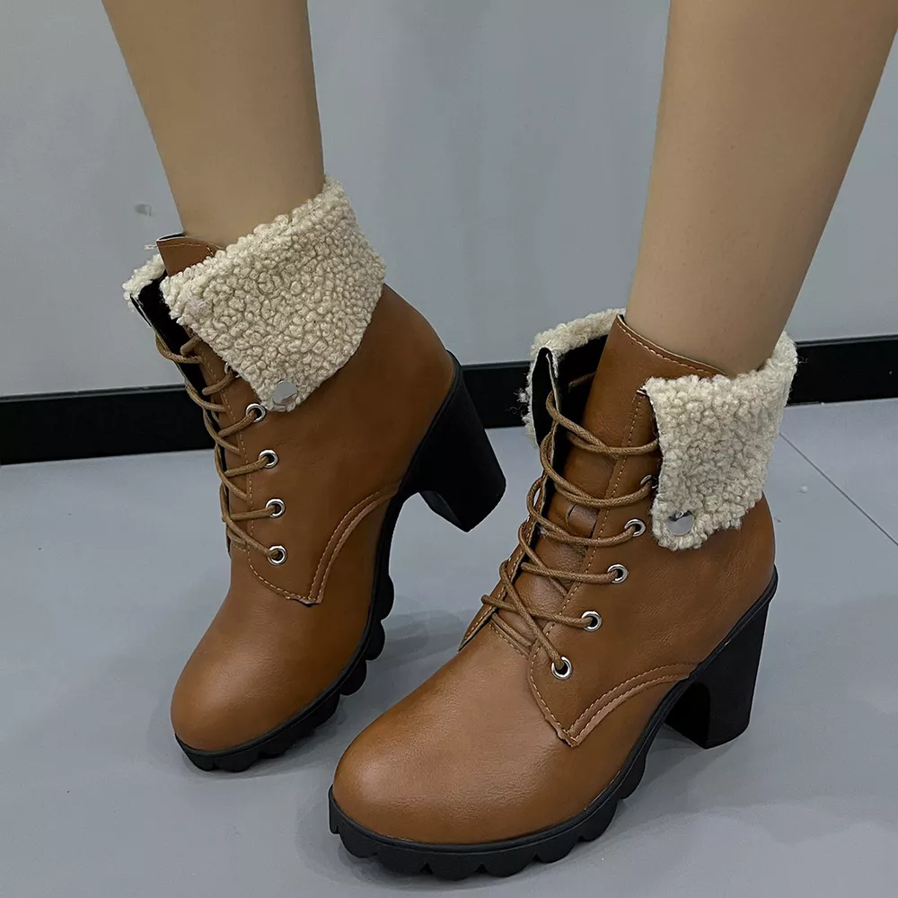 Lace Up Block Heels Boots, image 5