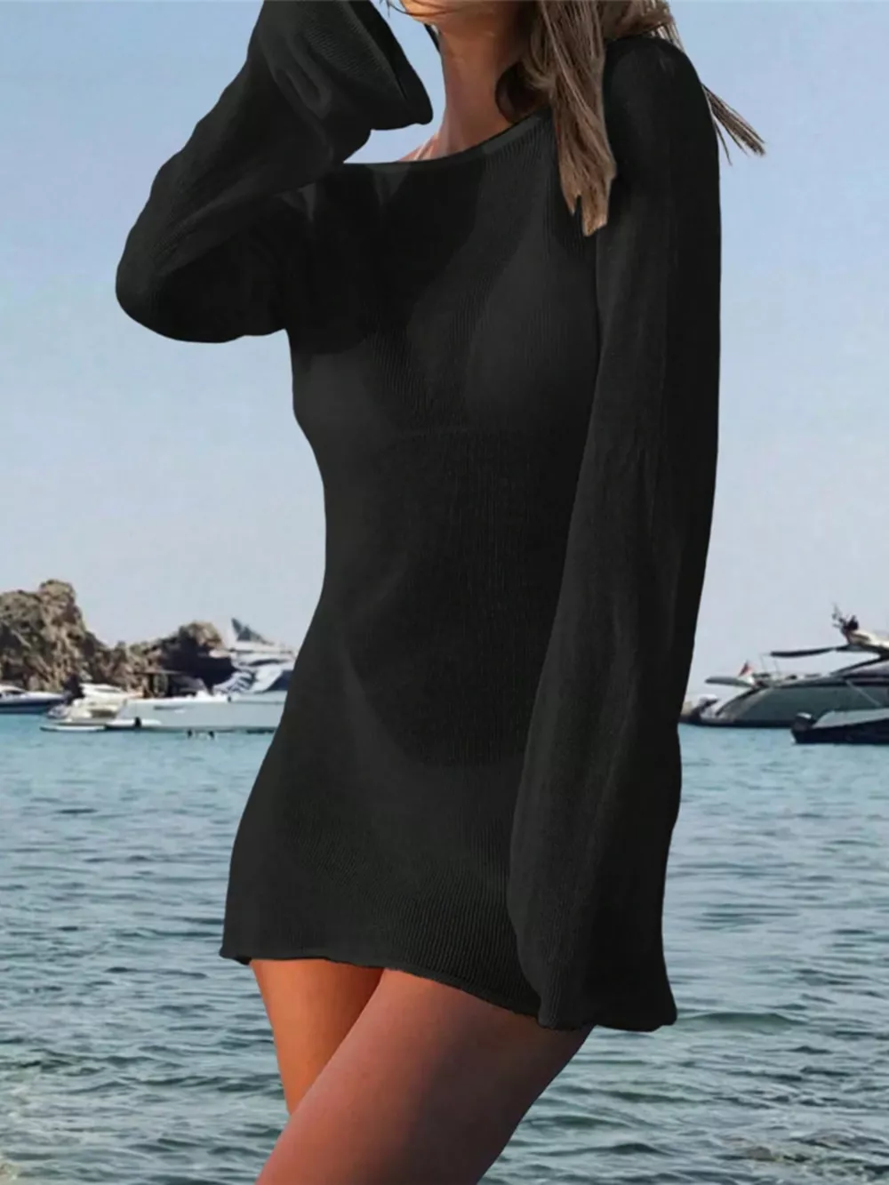 Long Sleeve Cover-Up Dress, image 5