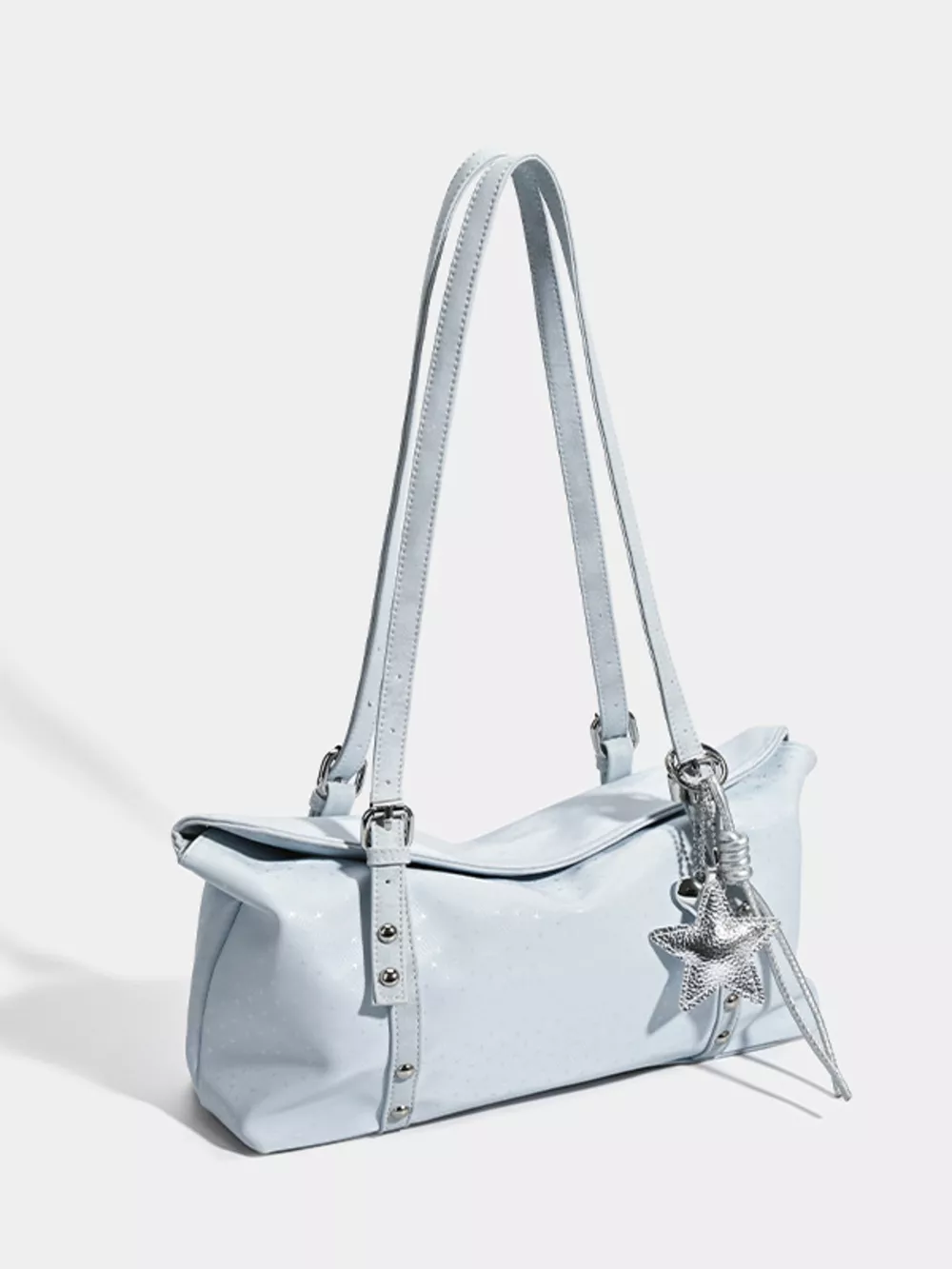 Leather Shoulder Bag with Star Charm, image 2