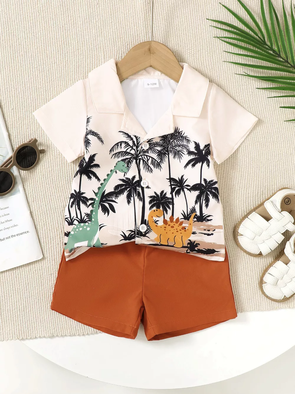 Children's Dinosaur Print Shirt and Shorts Set, image 2