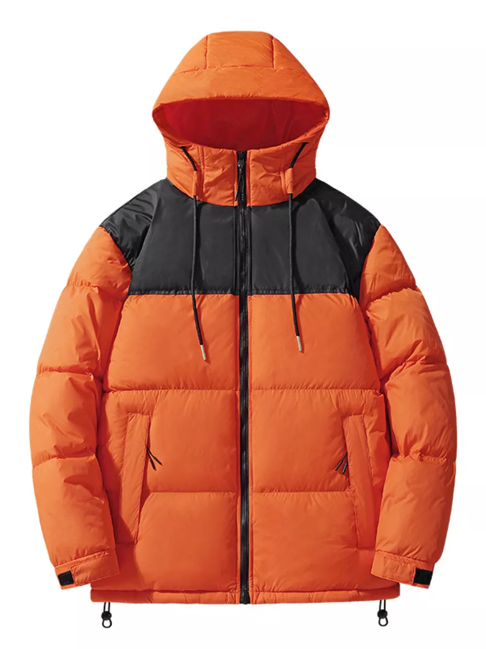 Men's Plus Size Drawstring Hooded Puffer Jacket, image 6