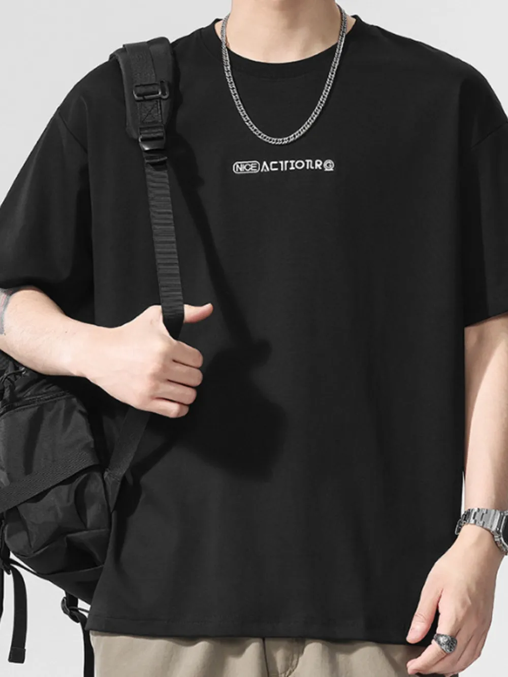 Men's Plus Size Round Neck Short Sleeve T-Shirt