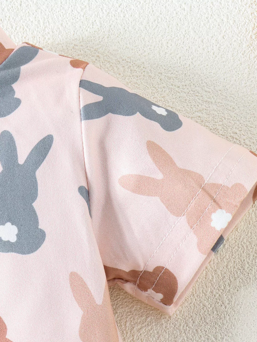 Children's Bunny Print Short Sleeve Top and Shorts Set, image 9
