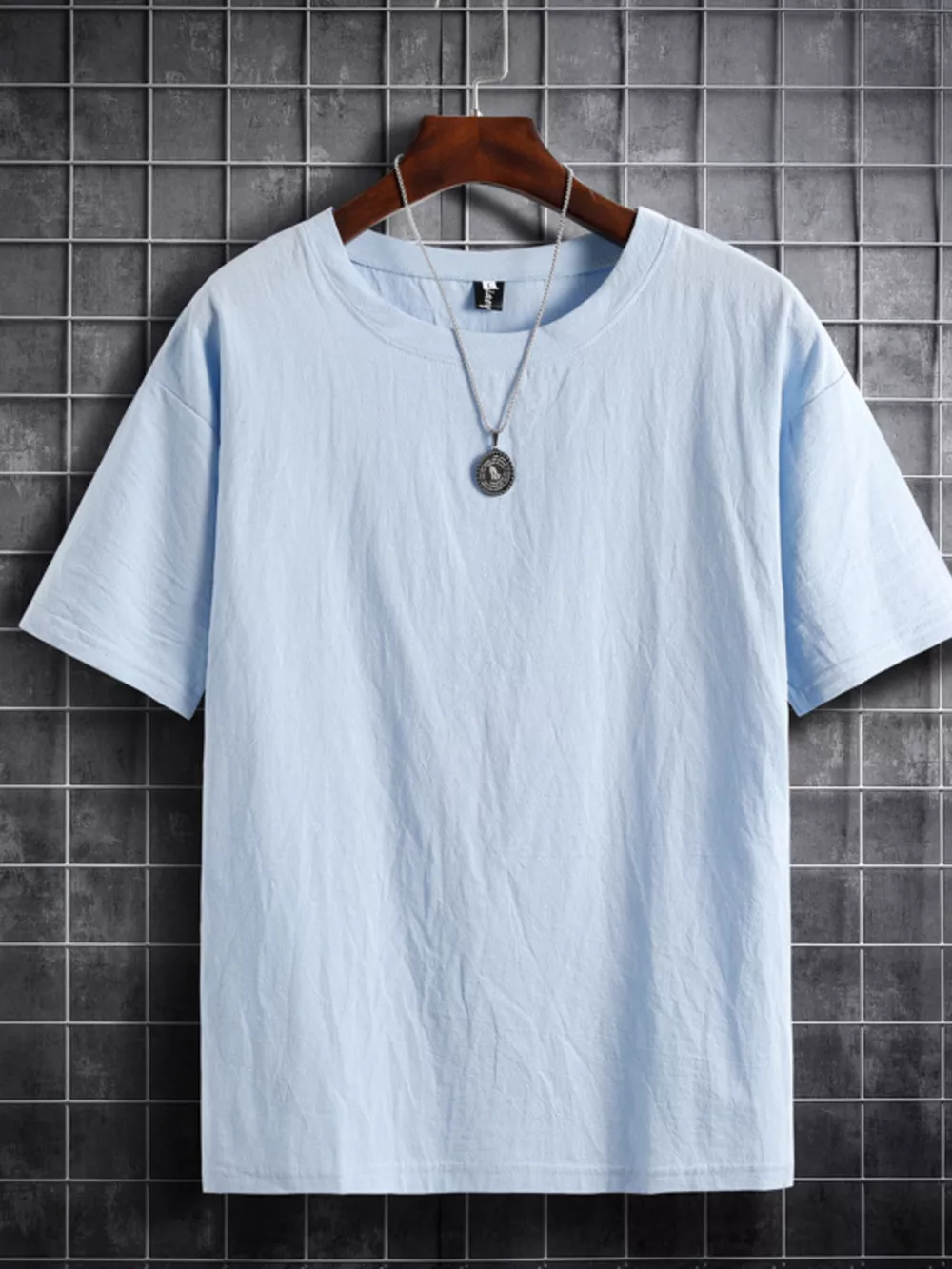 Men's Plus Size Solid Color Short Sleeve T-Shirt, image 9