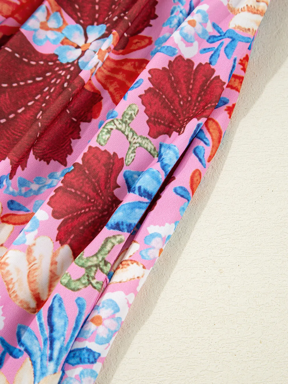 Floral Print Tie Front Midi Dress, image 13