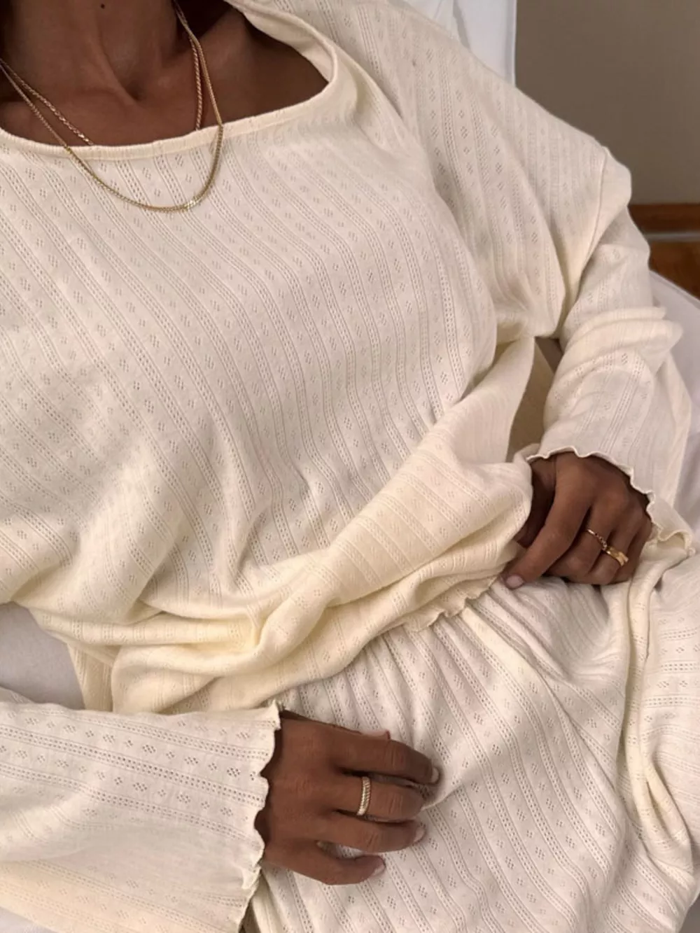Ribbed Knit Long Sleeve Top and Shorts Lounge Set, image 2