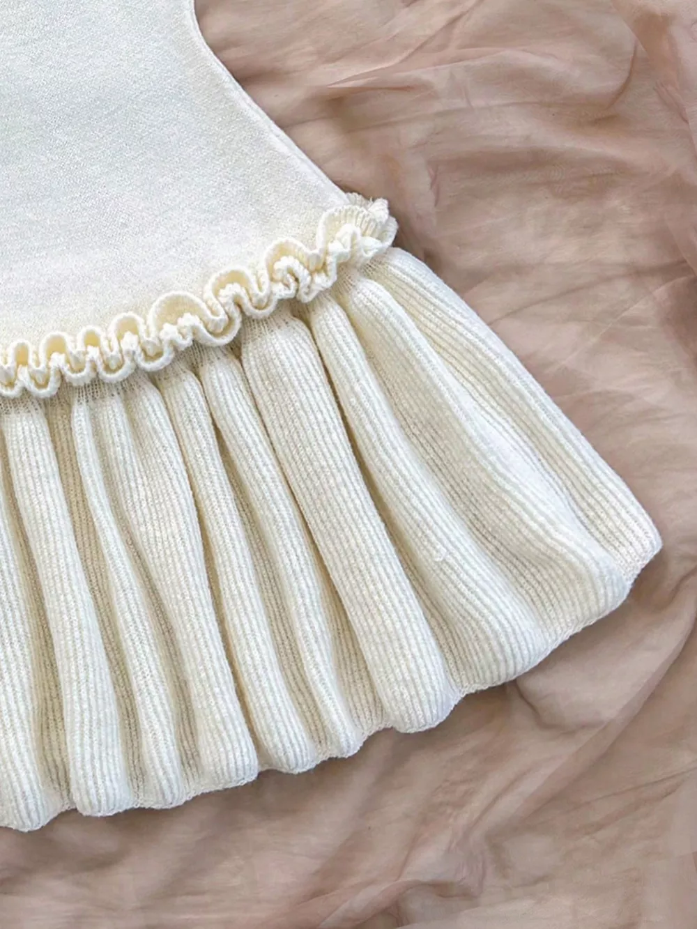 Halter Neck Ruffle Hem Knit Sweater Dress, image 5