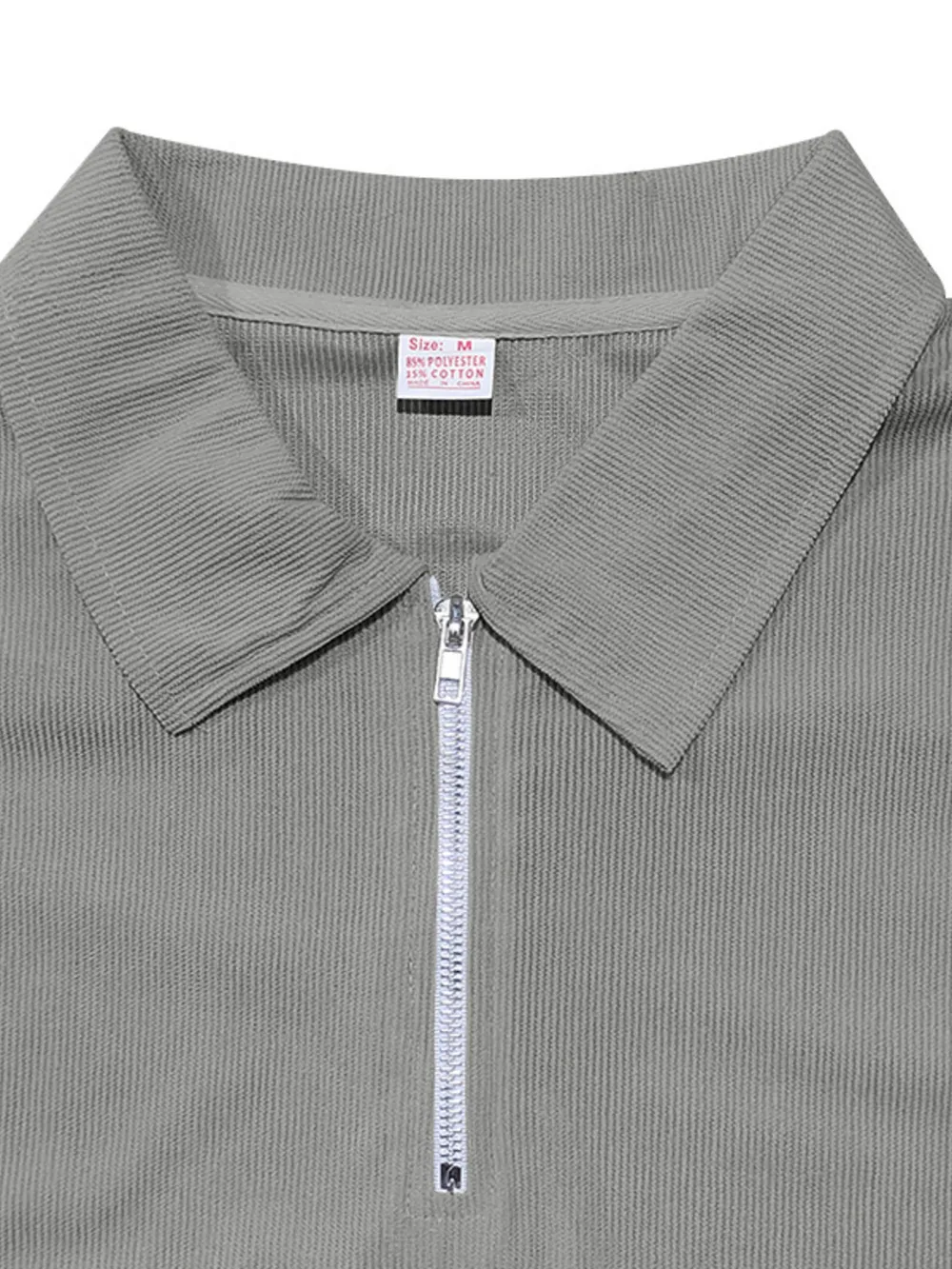 Men's Full Size Quarter Zip Short Sleeve Polo Plus Size, image 3