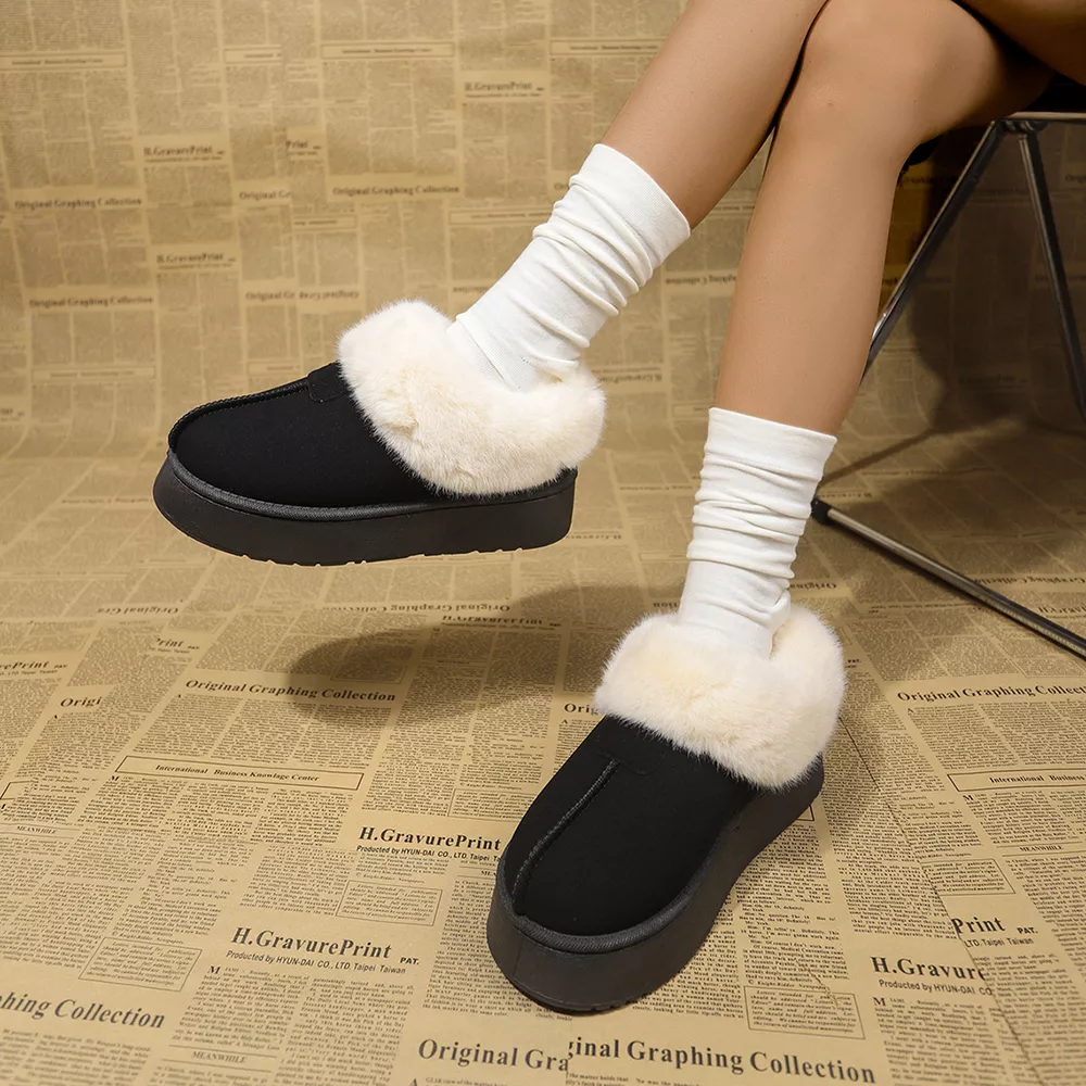 Fuzzy Trim Platform Boots, image 14