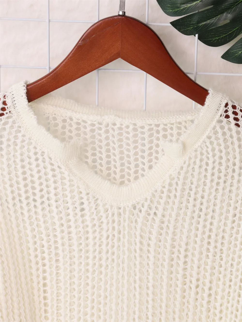 Openwork Relaxed Fit Knit Cover Up, image 16