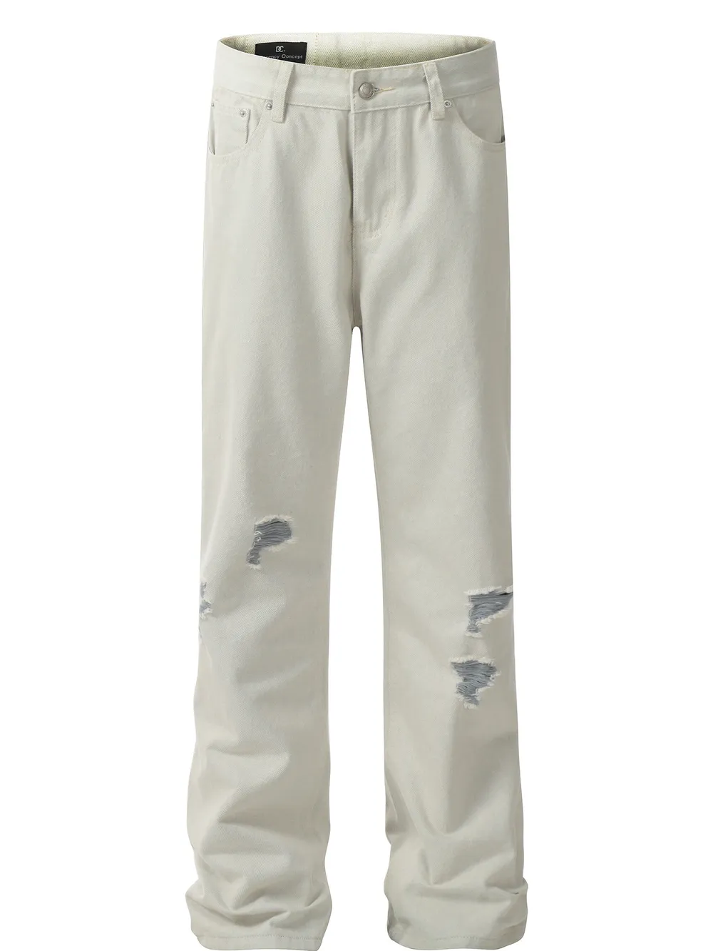Men's Distressed Wash Straight Leg Jeans