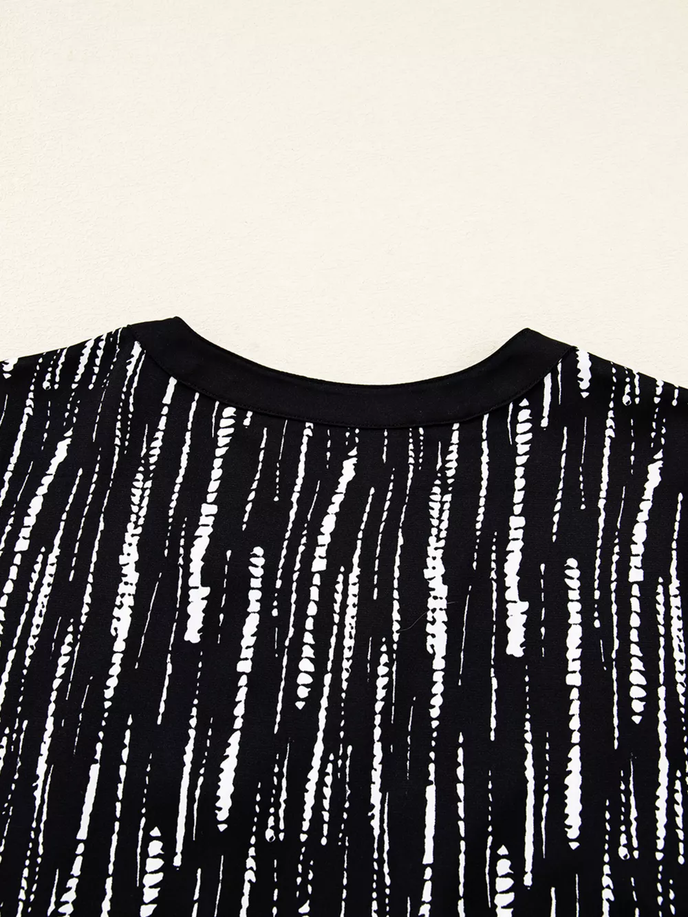 Abstract Printed Notched Long Sleeve Blouse, image 7