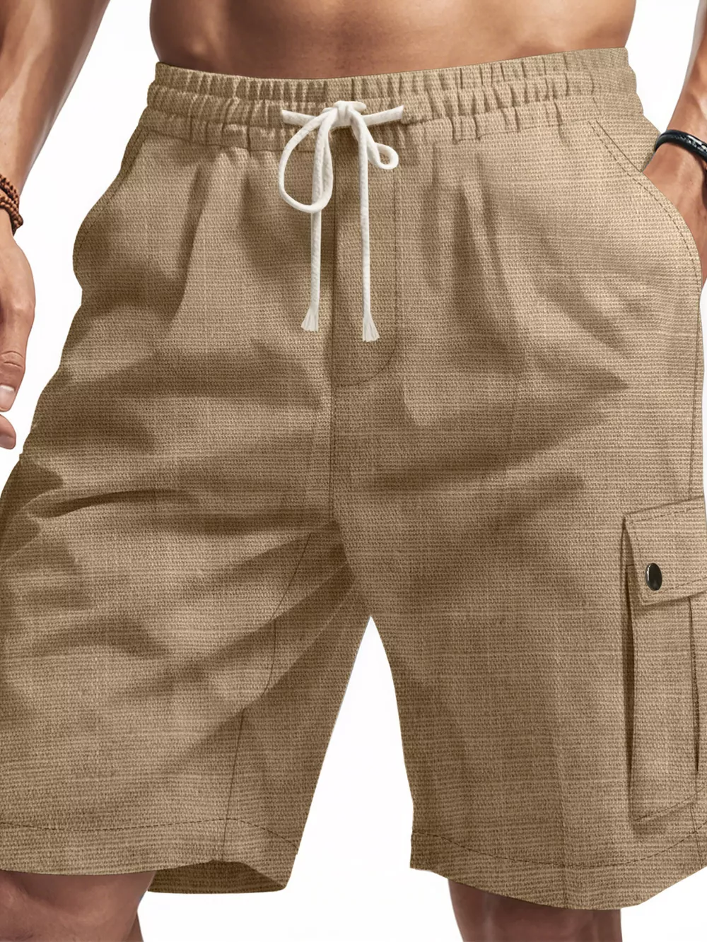 Men's Full Size Casual Drawstring Cargo Shorts Plus Size, image 2