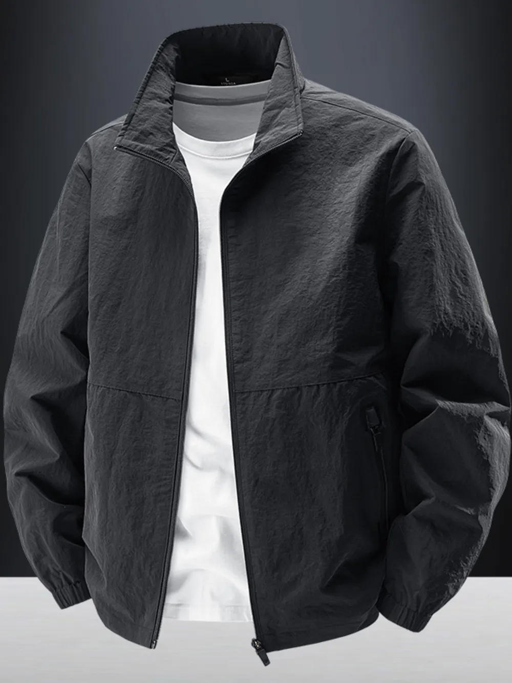Men's Plus Size Zip Up Long Sleeve Jacket, image 12