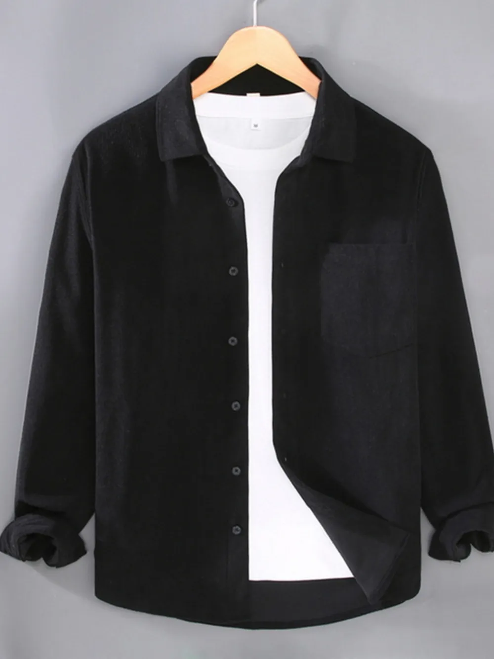 Men's Plus Size Button Up Long Sleeve Shirt, image 5