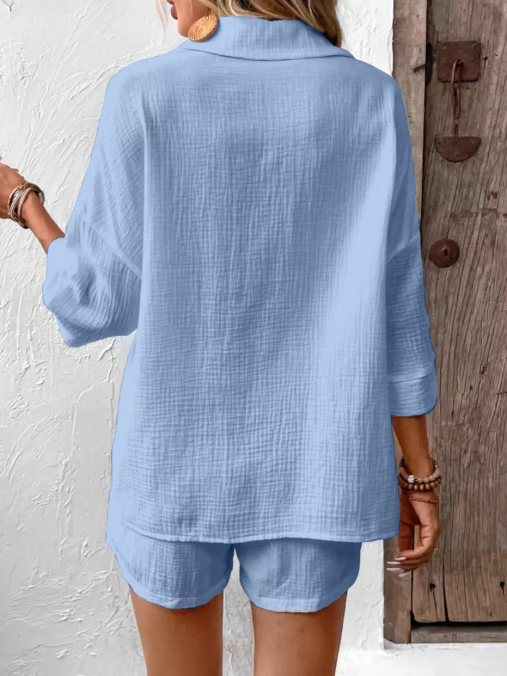 Button Detail Top and Shorts Set, image 25