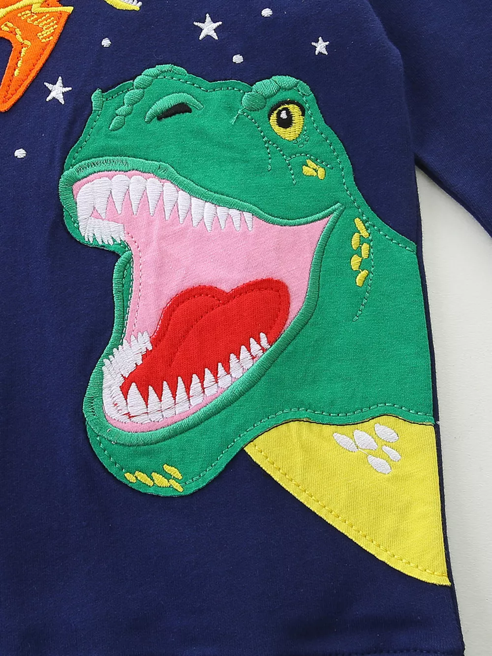 Children's Dinosaur Embroidered Top and Pants Set, image 3